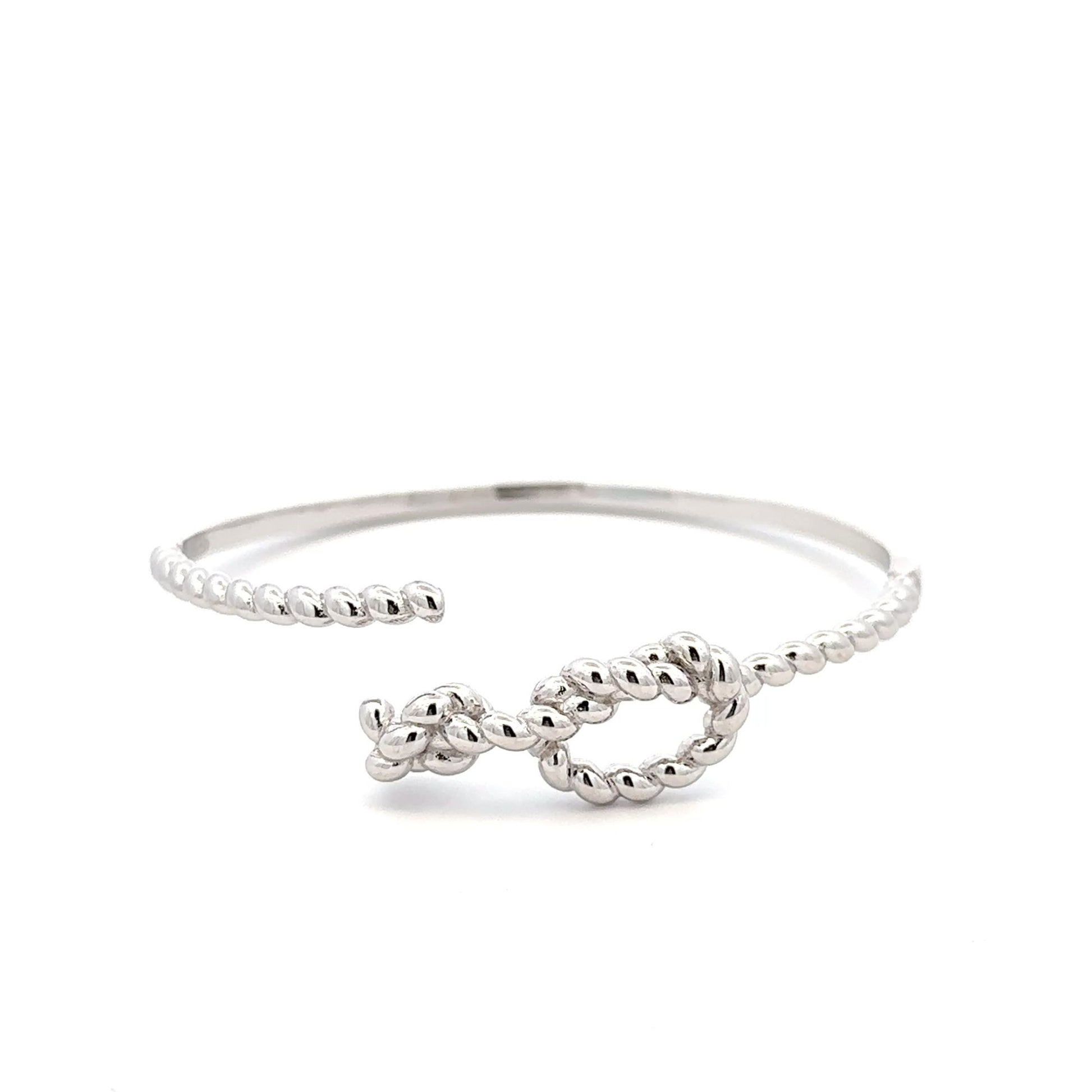 925 Sterling Silver Bangle Wire Bracelet Adjustable Size 6.25 inches - Rafant
