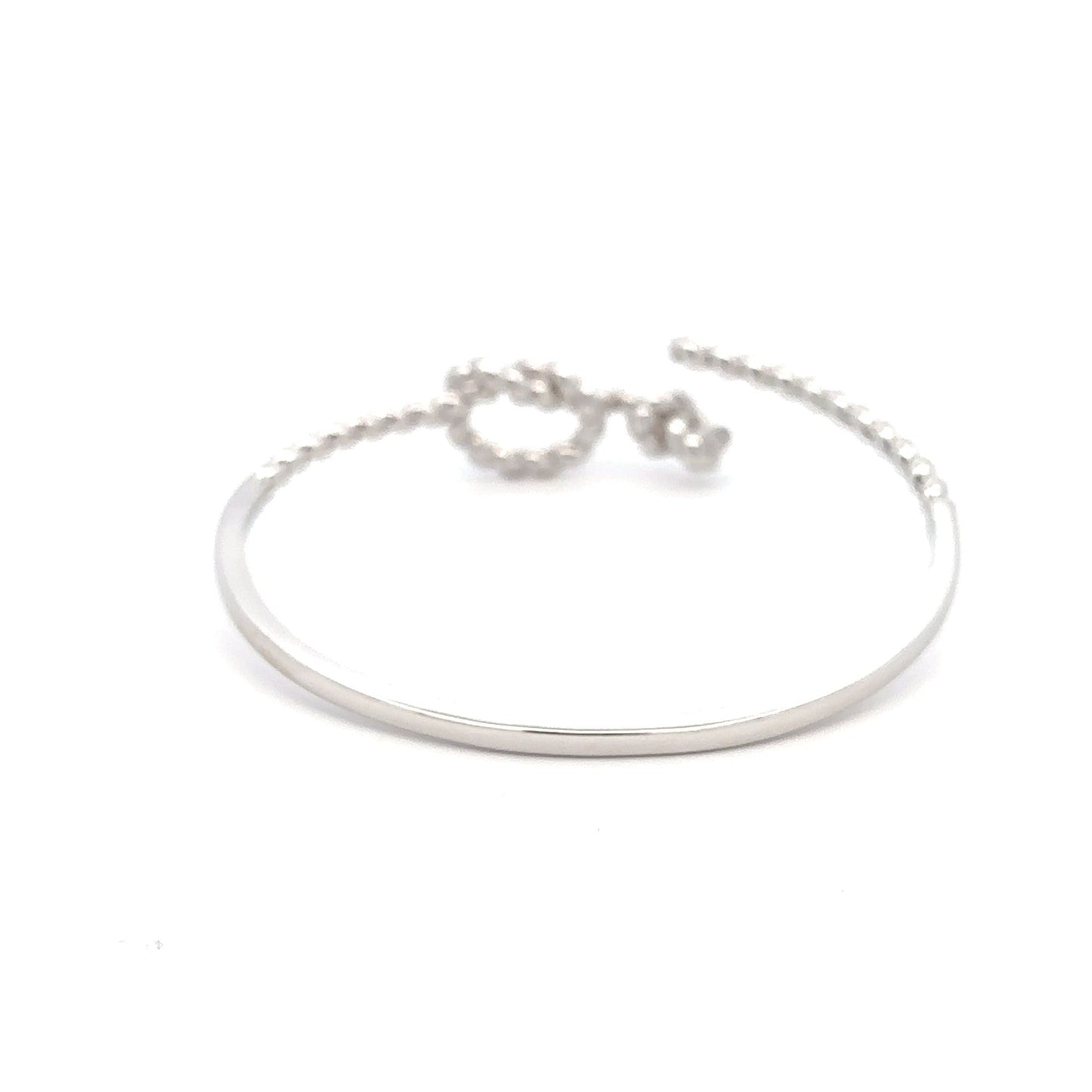 925 Sterling Silver Bangle Wire Bracelet Adjustable Size 6.25 inches - Rafant