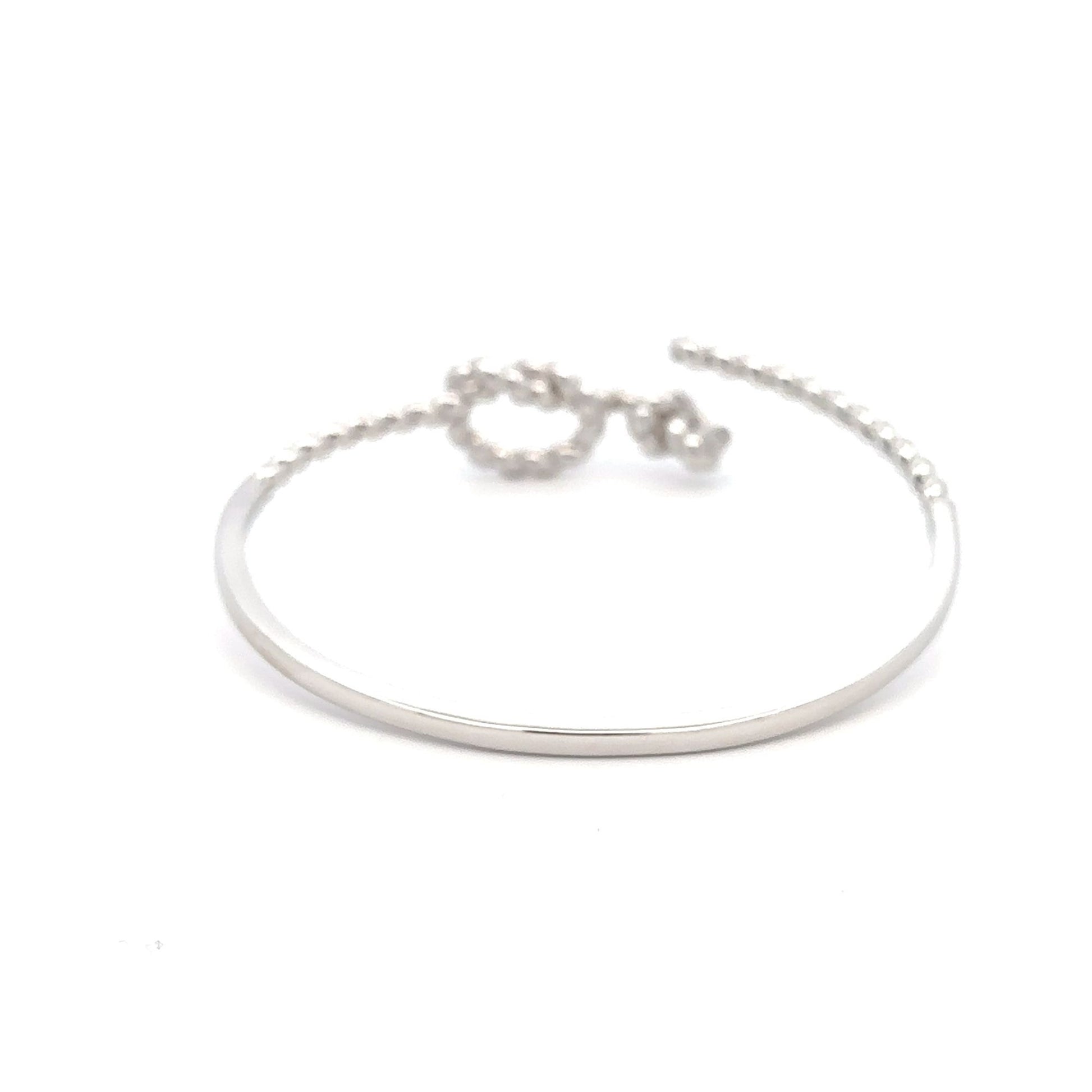 925 Sterling Silver Bangle Wire Bracelet Adjustable Size 6.25 inches - Rafant