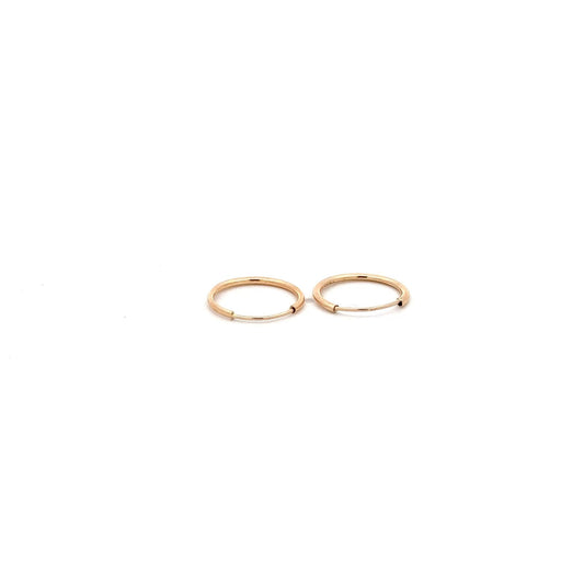 14k Gold Endless Tubular Hoops Earrings Continuous Size 12mm - Rafant
