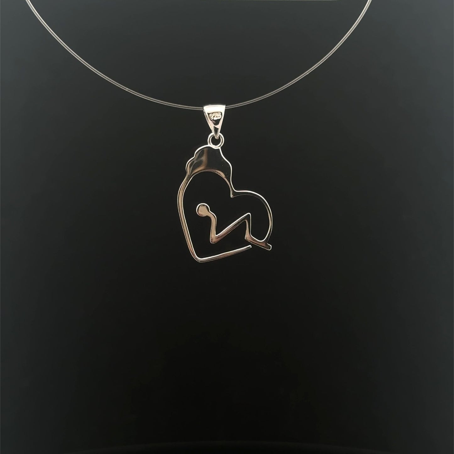 925 Sterling Silver Pendant Charm  Heart Beat - Rafant