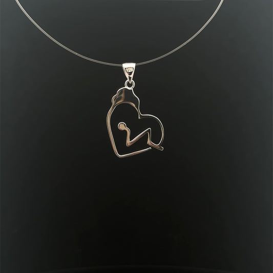 925 Sterling Silver Pendant Charm  Heart Beat - Rafant