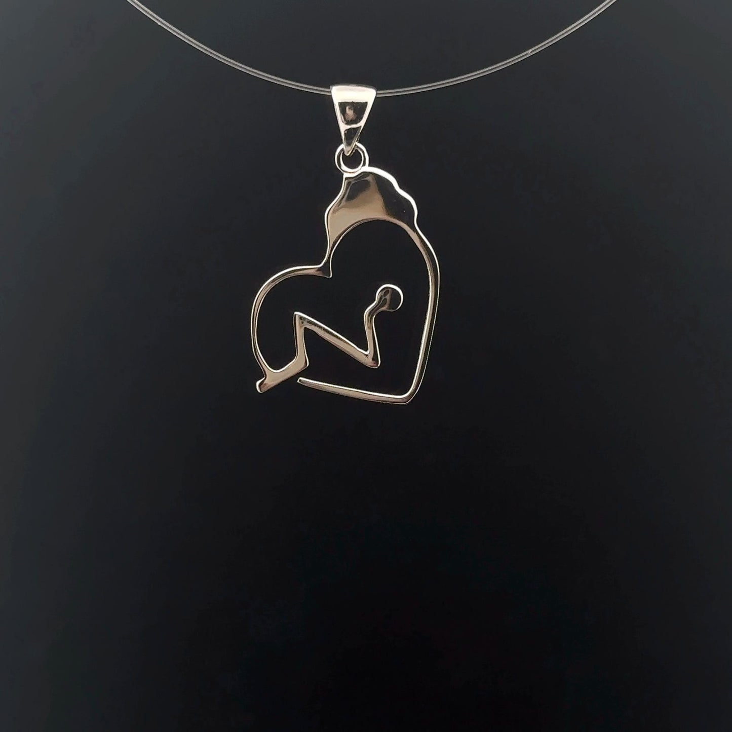 925 Sterling Silver Pendant Charm  Heart Beat - Rafant