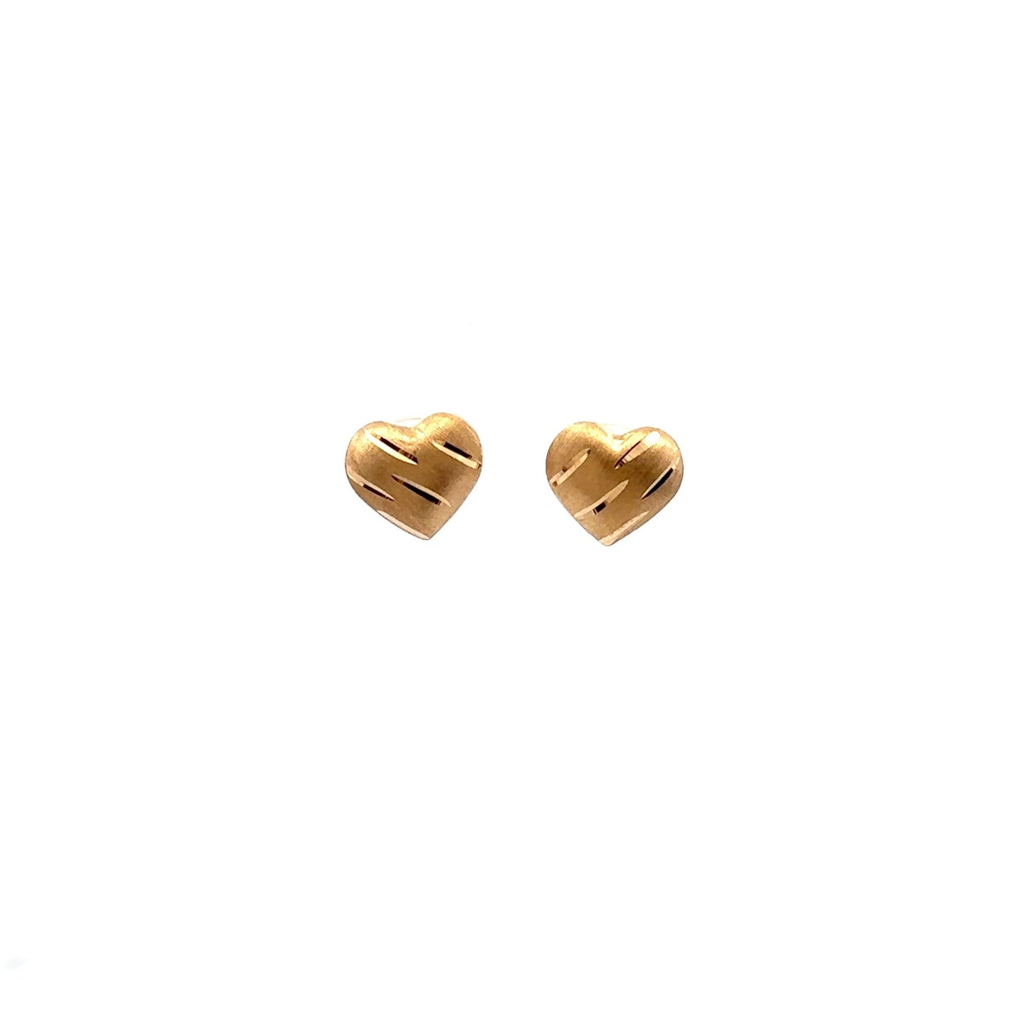18K Gold Earrings Stud Heart  2.72 grams - Rafant