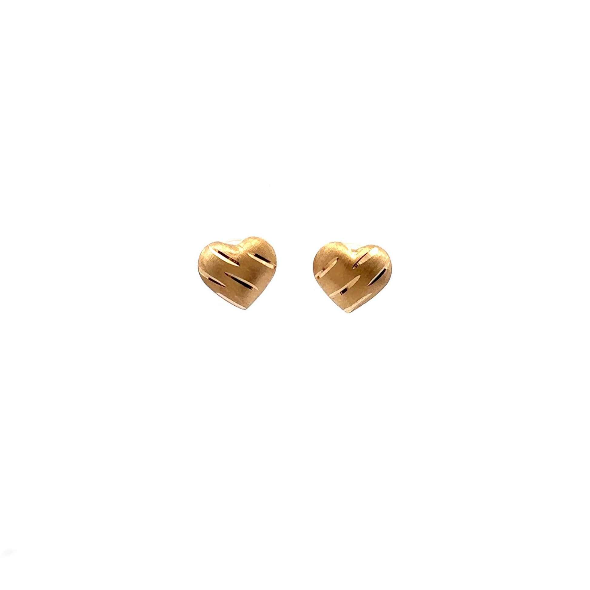 18K Gold Earrings Stud Heart  2.72 grams - Rafant