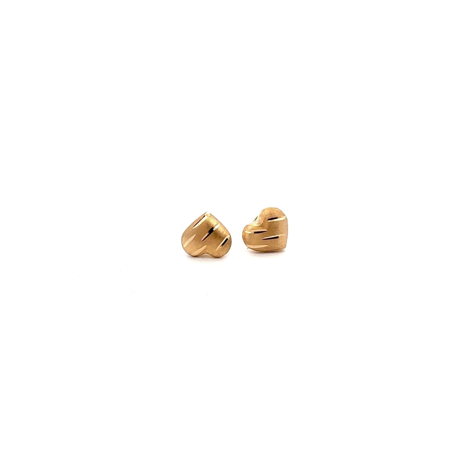 18K Gold Earrings Stud Heart  2.72 grams - Rafant