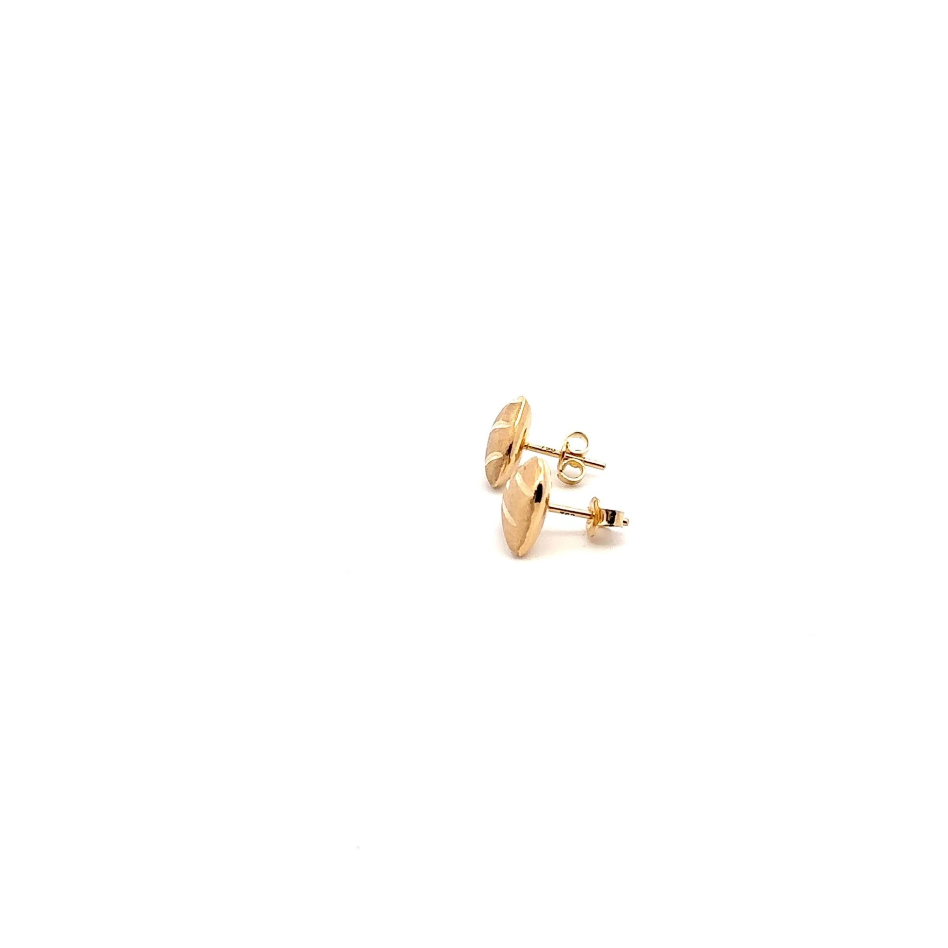 18K Gold Earrings Stud Heart  2.72 grams - Rafant