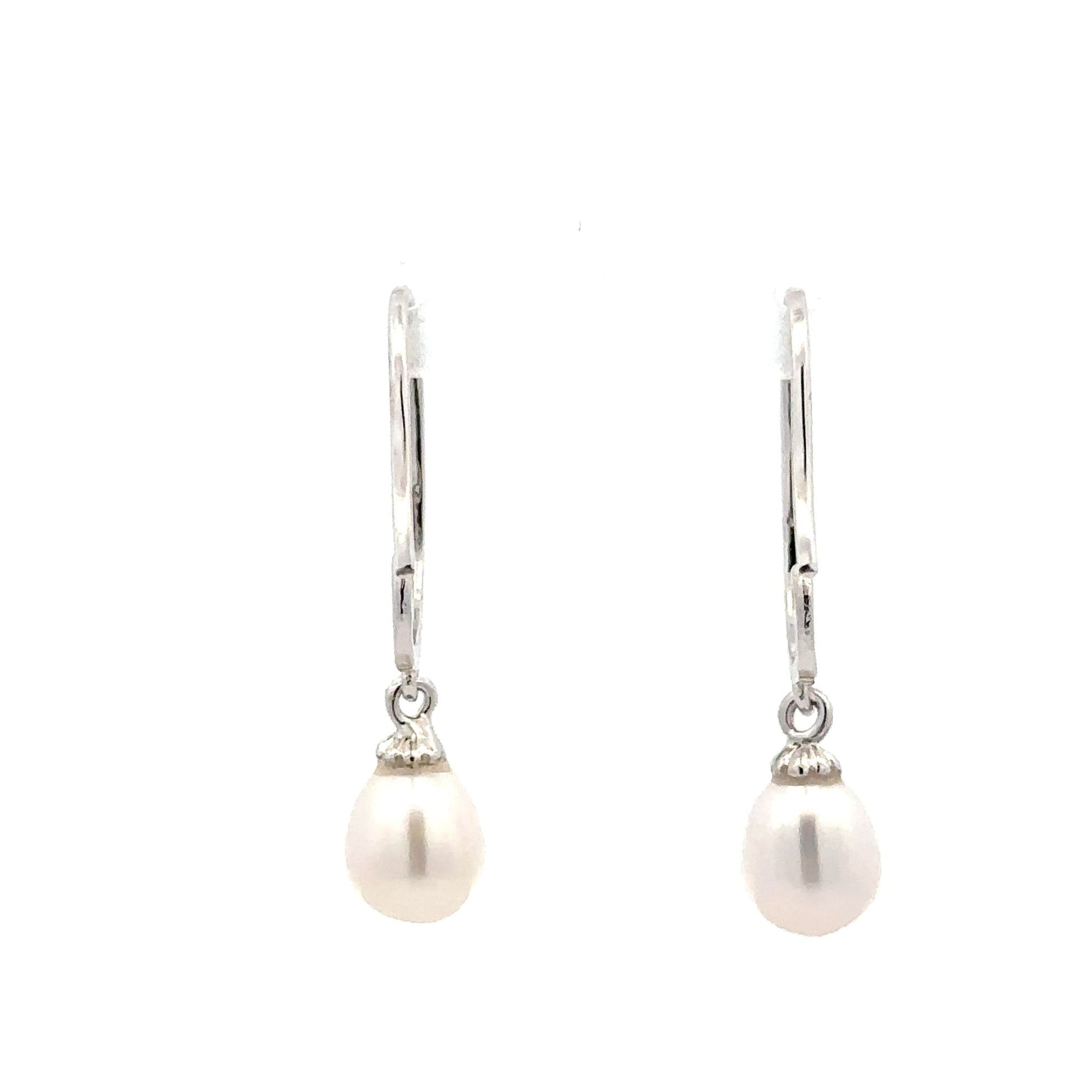 925 Sterling Silver Dangle Drop Freshwater Pearls Fine Jewelry - Rafant