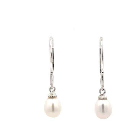 925 Sterling Silver Dangle Drop Freshwater Pearls Fine Jewelry - Rafant