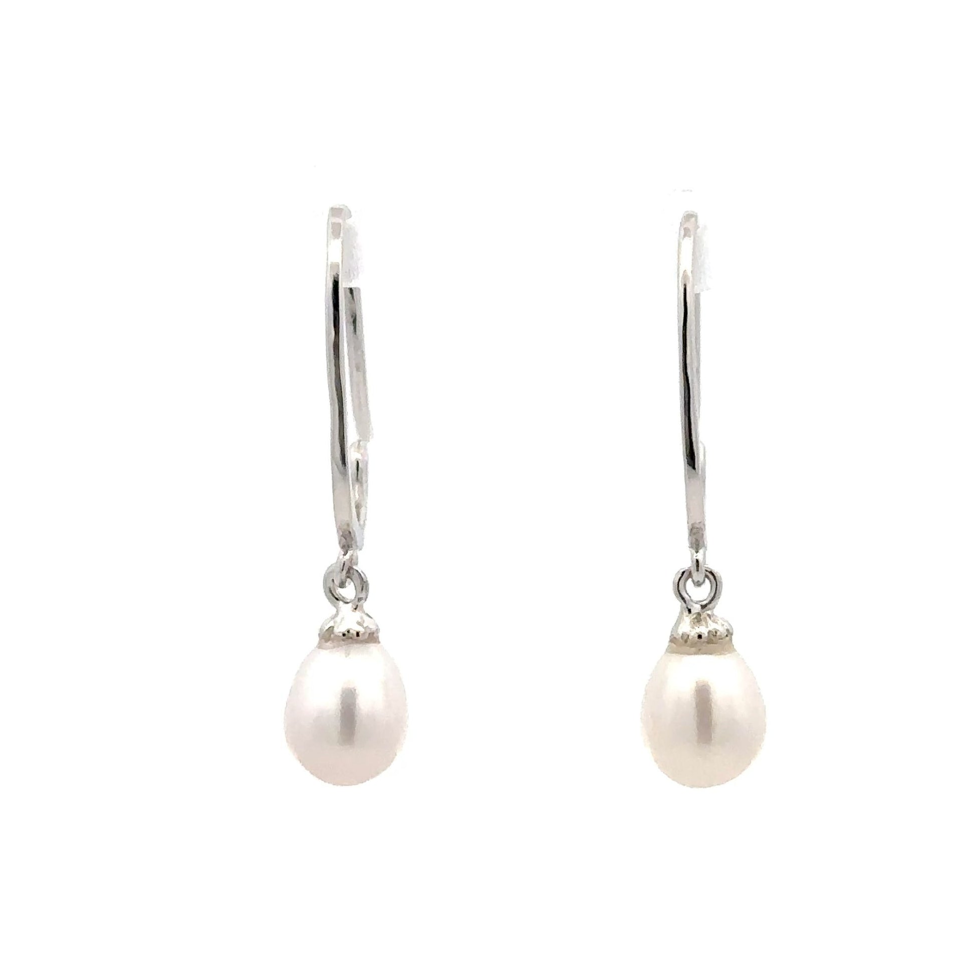 925 Sterling Silver Dangle Drop Freshwater Pearls Fine Jewelry - Rafant