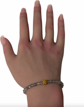 Load image into Gallery viewer, 18K Gold Money Coin Ball Lucky Charm Bracelet Mini Gemstones Natural Lapis Lazuli 4mm
