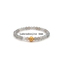 Load image into Gallery viewer, 18K Gold Money Coin Ball Lucky Charm Bracelet Mini Gemstones Natural Lapis Lazuli 4mm
