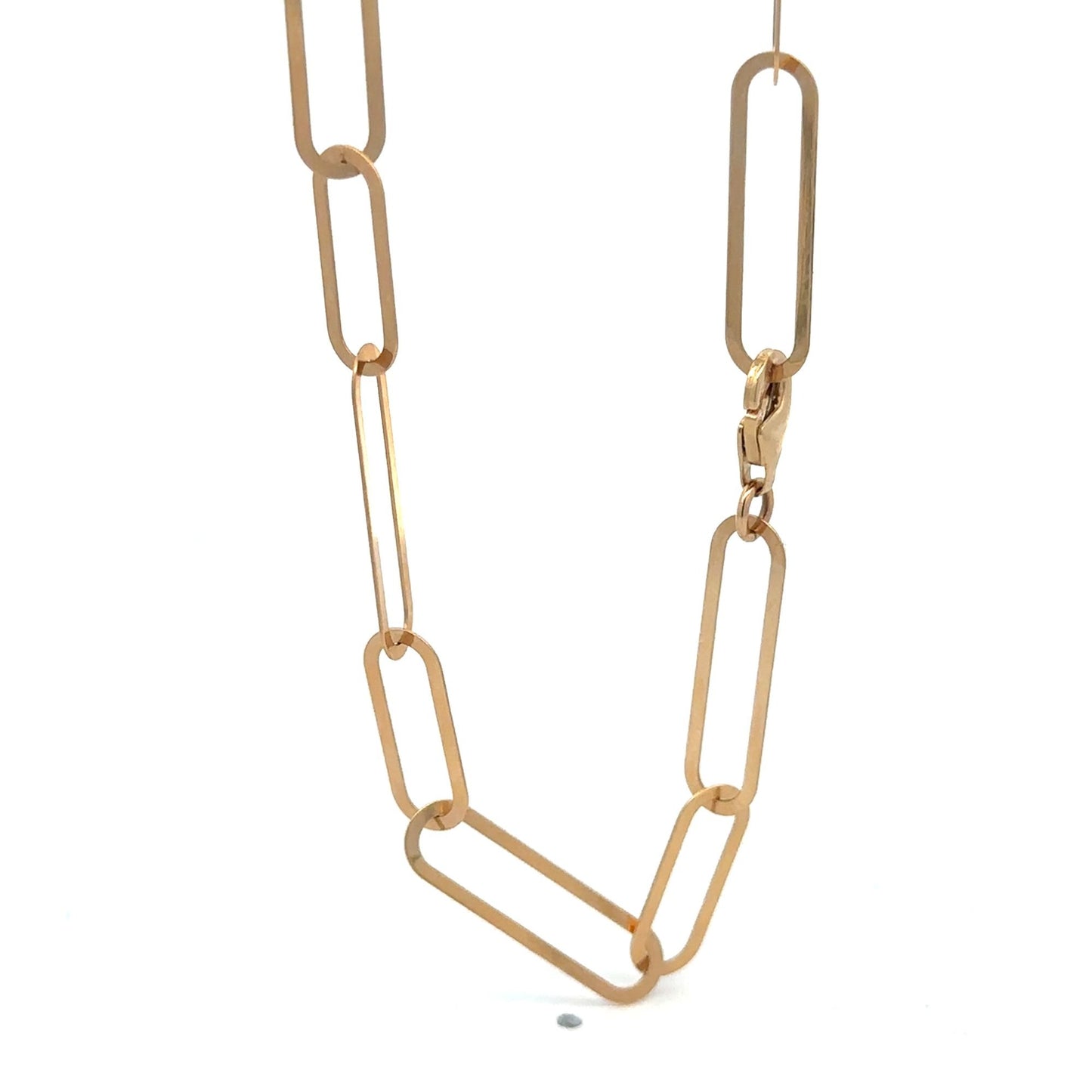 18K Gold Necklace Paperclip Chain 18 inches - Rafant