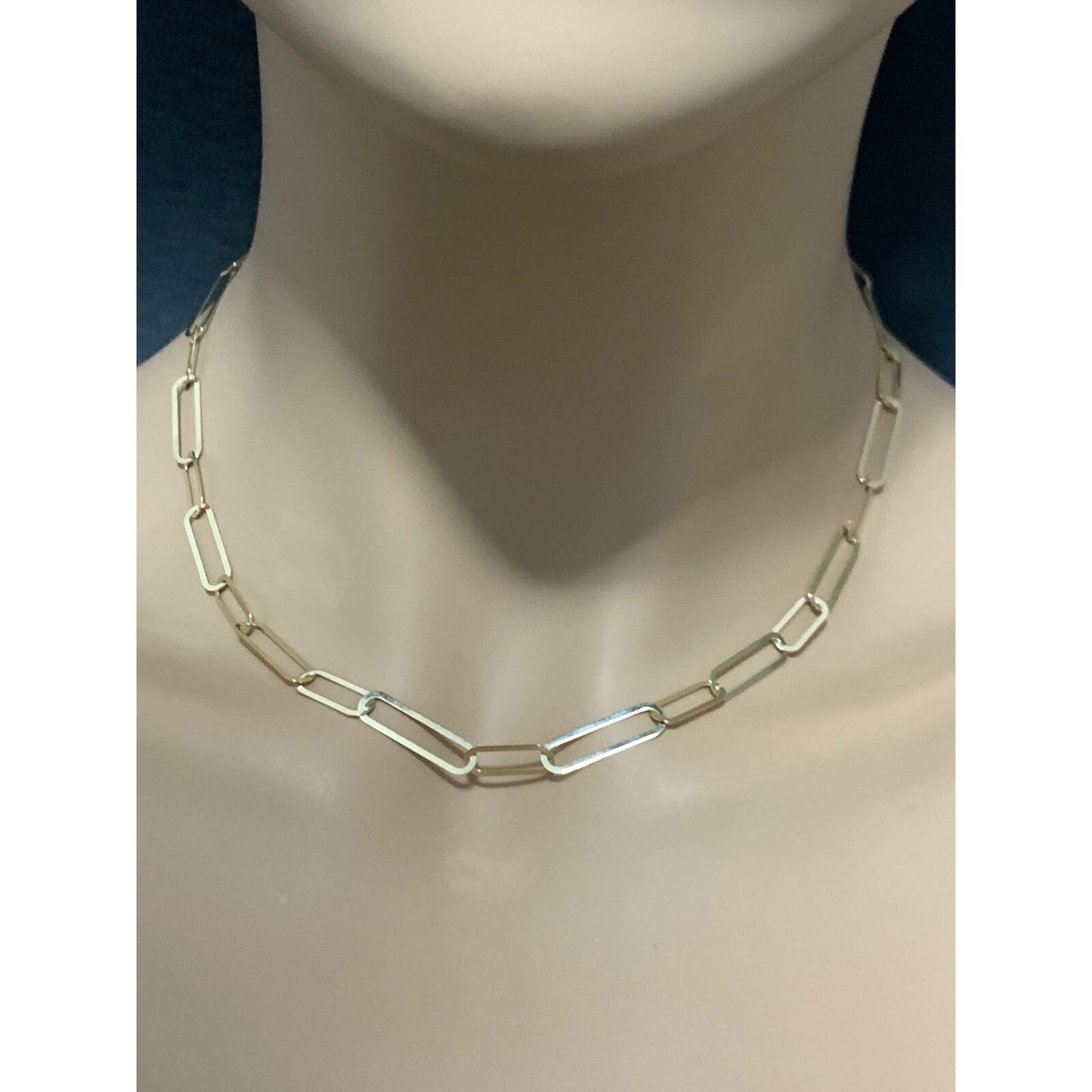 18K Gold Necklace Paperclip Chain 18 inches - Rafant