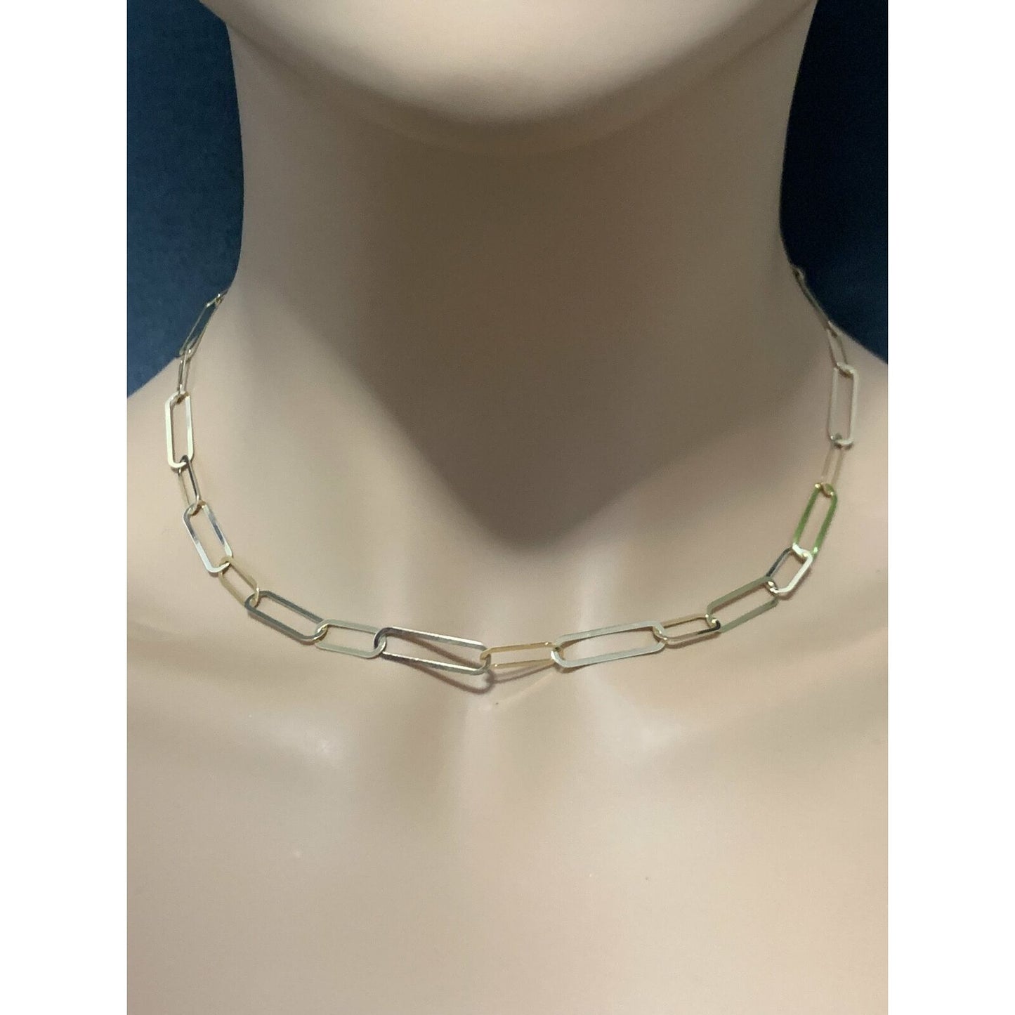 18K Gold Necklace Paperclip Chain 18 inches - Rafant