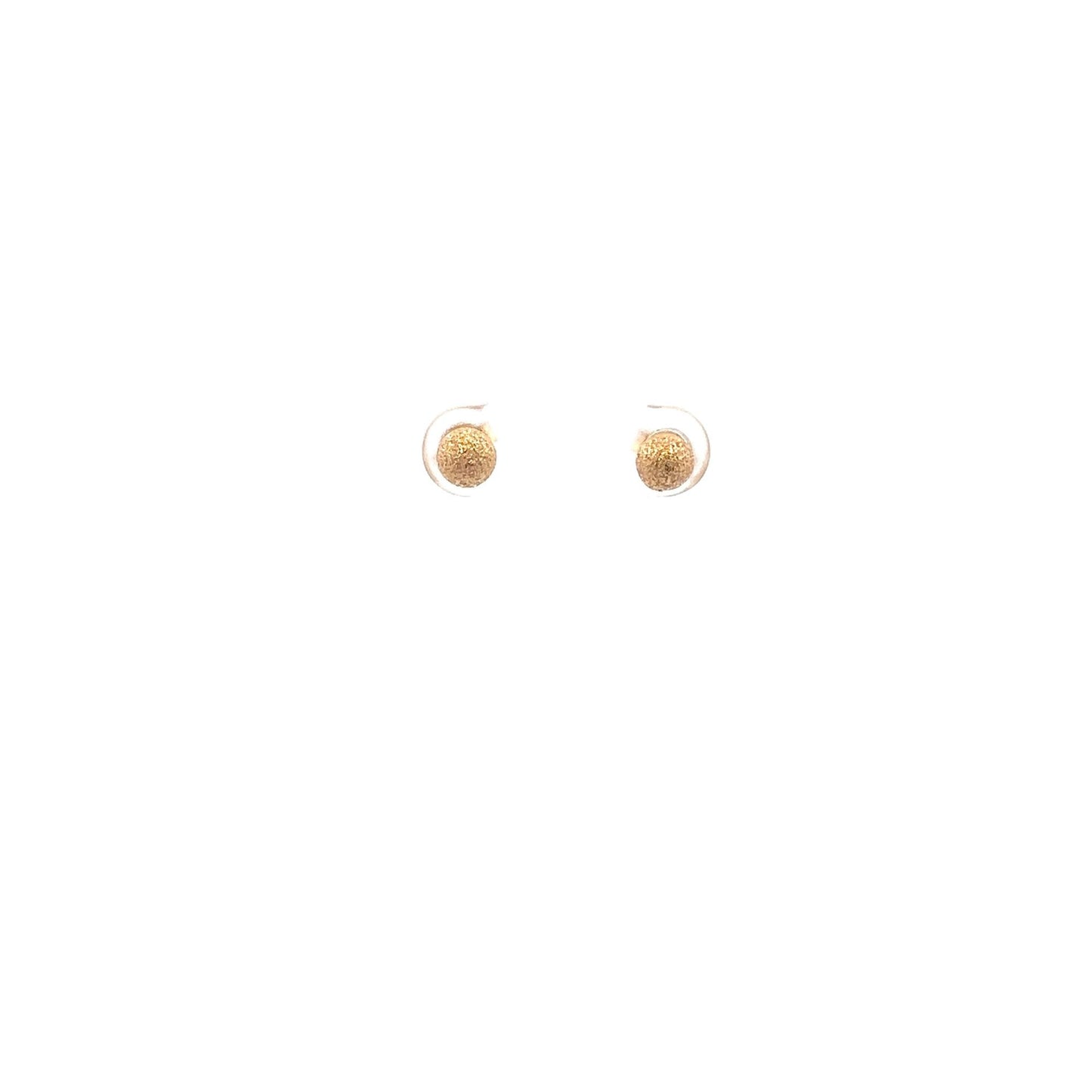 18K Gold Earrings Stud Balls Frosted Small - Rafant