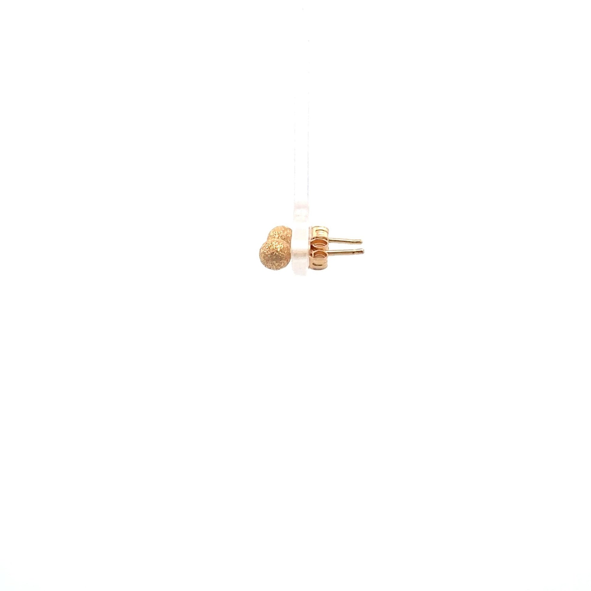 18K Gold Earrings Stud Balls Frosted Small - Rafant