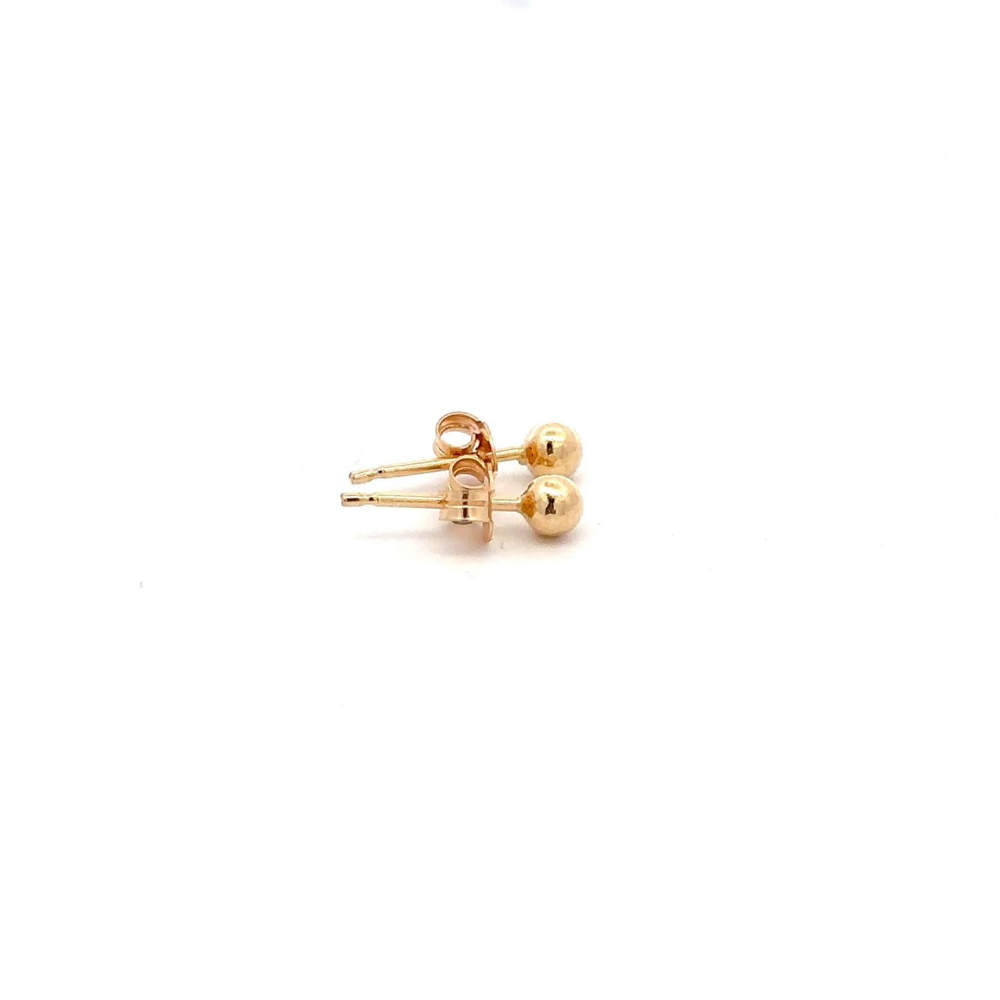 18K Gold Earrings Stud Balls Polished Small - Rafant