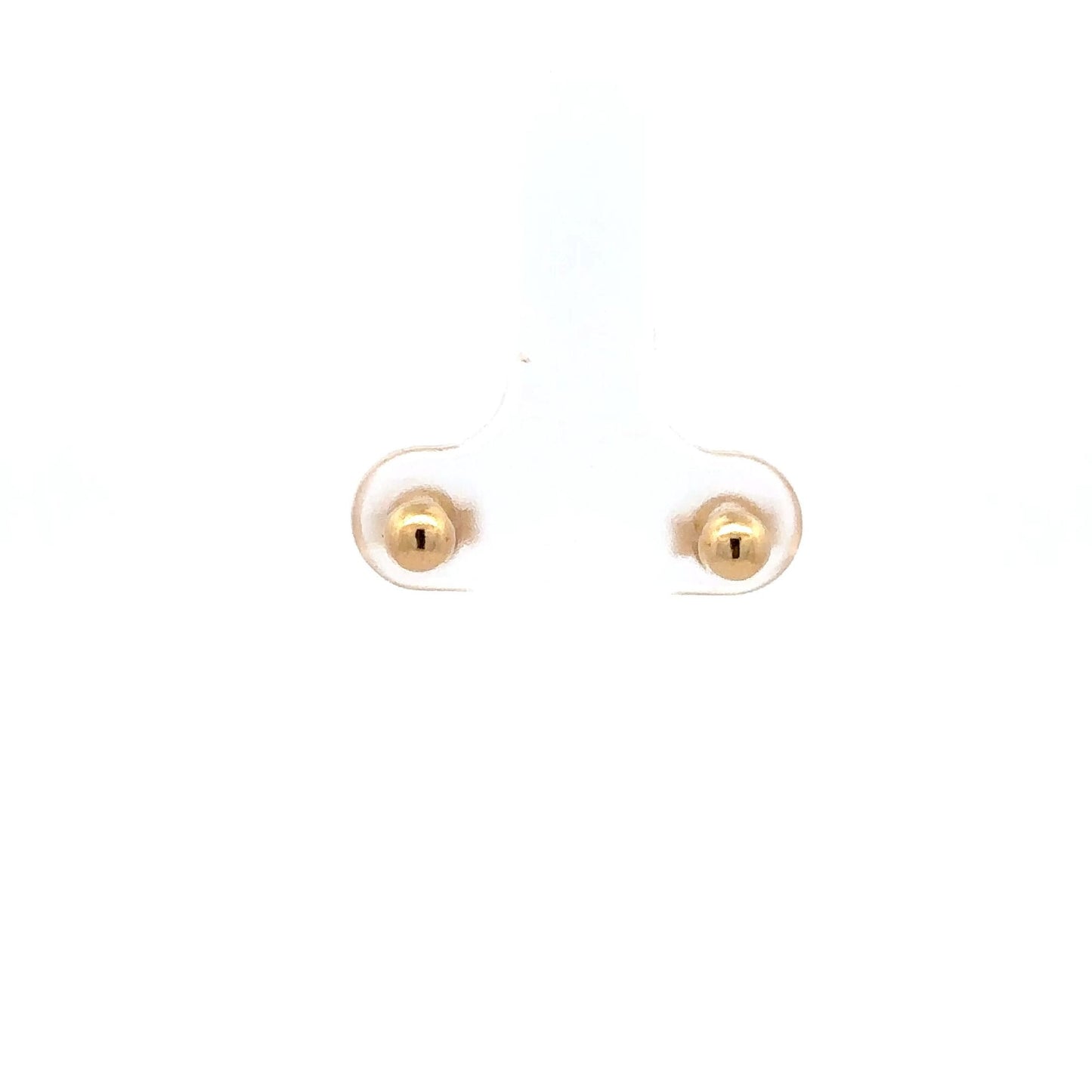 18K Gold Earrings Stud Balls Polished Small - Rafant