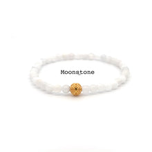 Load image into Gallery viewer, 18K Gold Money Coin Ball Lucky Charm Bracelet Mini Gemstones Natural Lapis Lazuli 4mm
