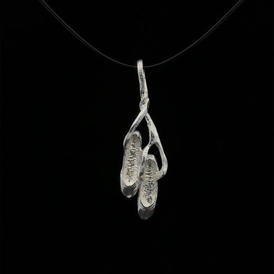 925 Sterling Silver Pendant Charm Ballerina Slipper - Rafant