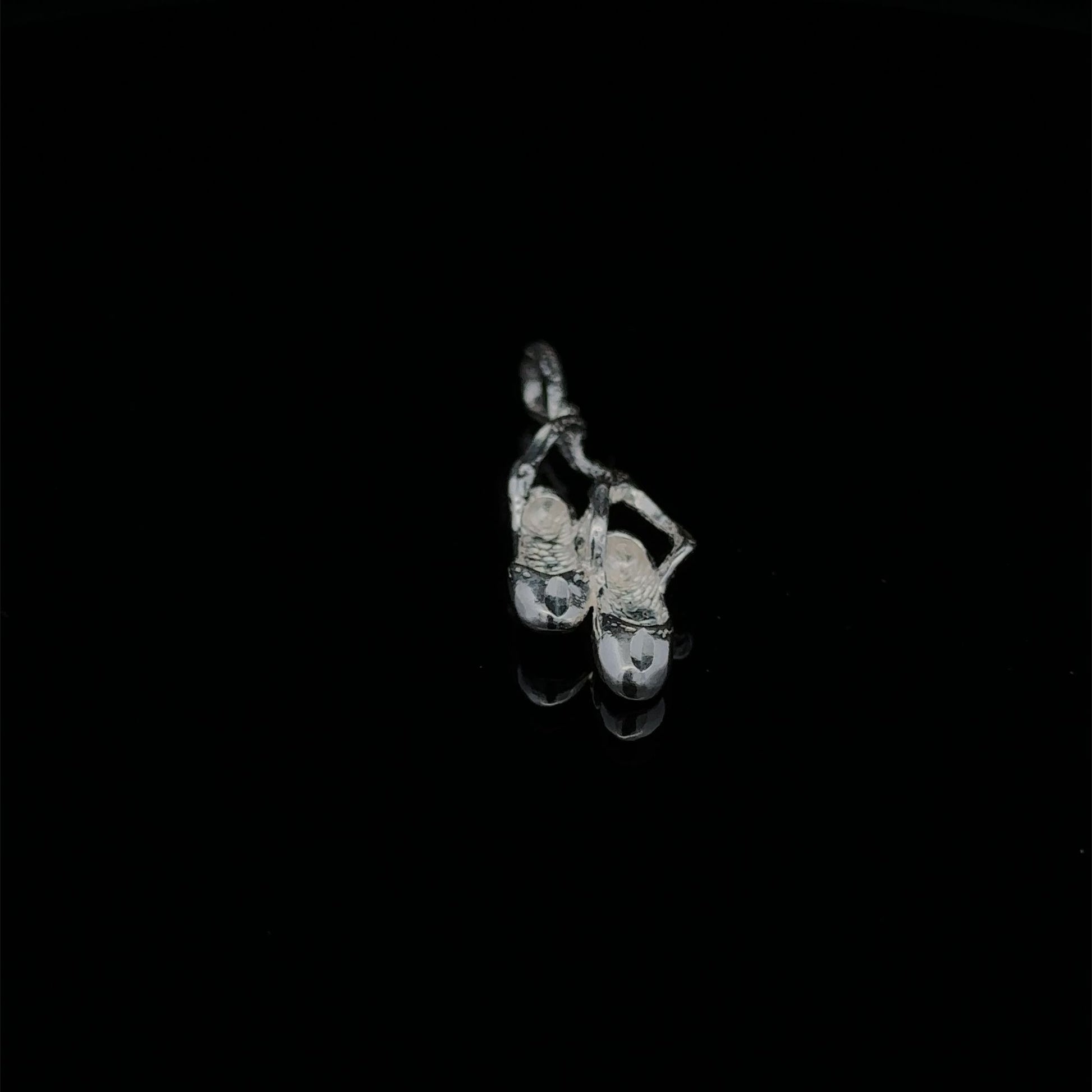 925 Sterling Silver Pendant Charm Ballerina Slipper - Rafant