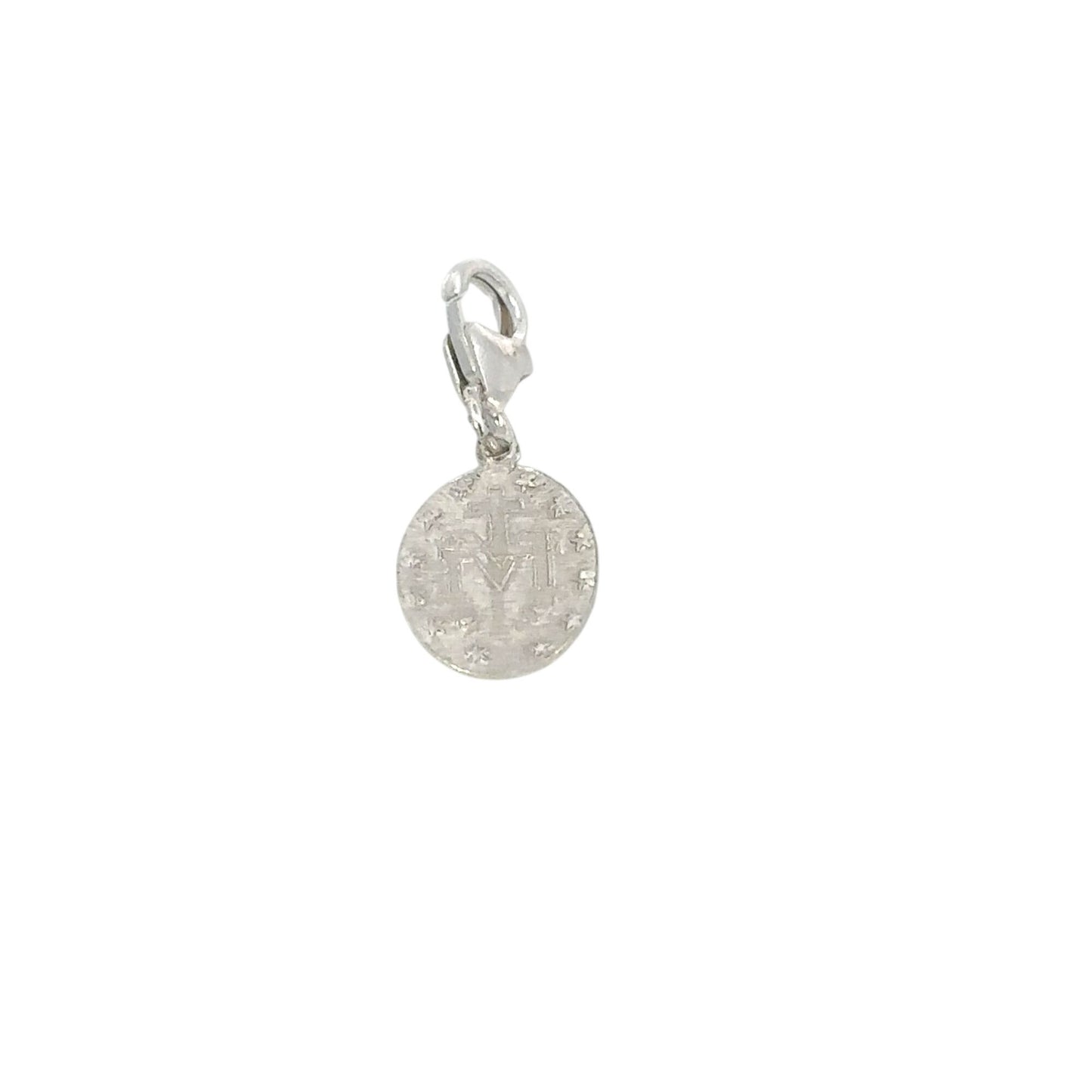 925 Sterling Silver Miraculous Medal Religious Charm,  Pendant with Lobster Clasp
