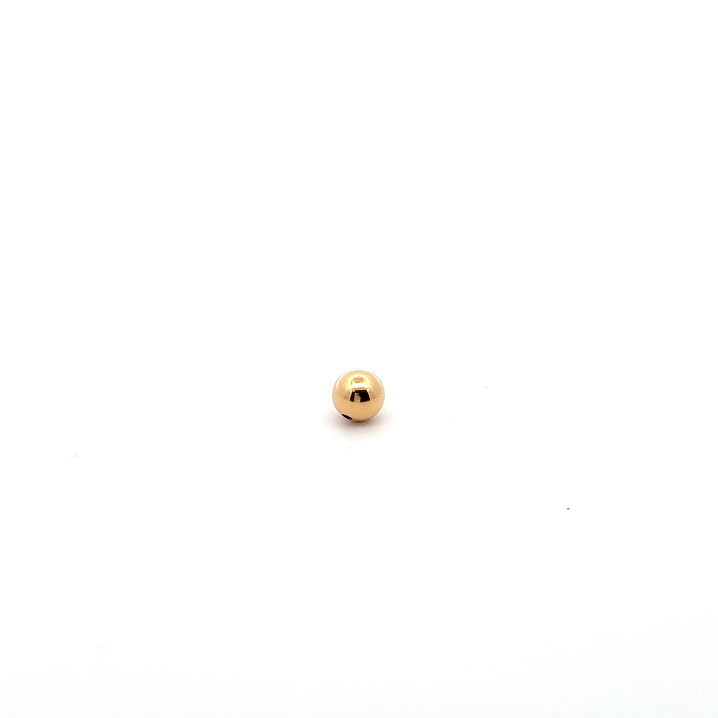 18K Gold Ball Polished Bead Spacer Small 7mm DIY Bracelet Necklace - Rafant