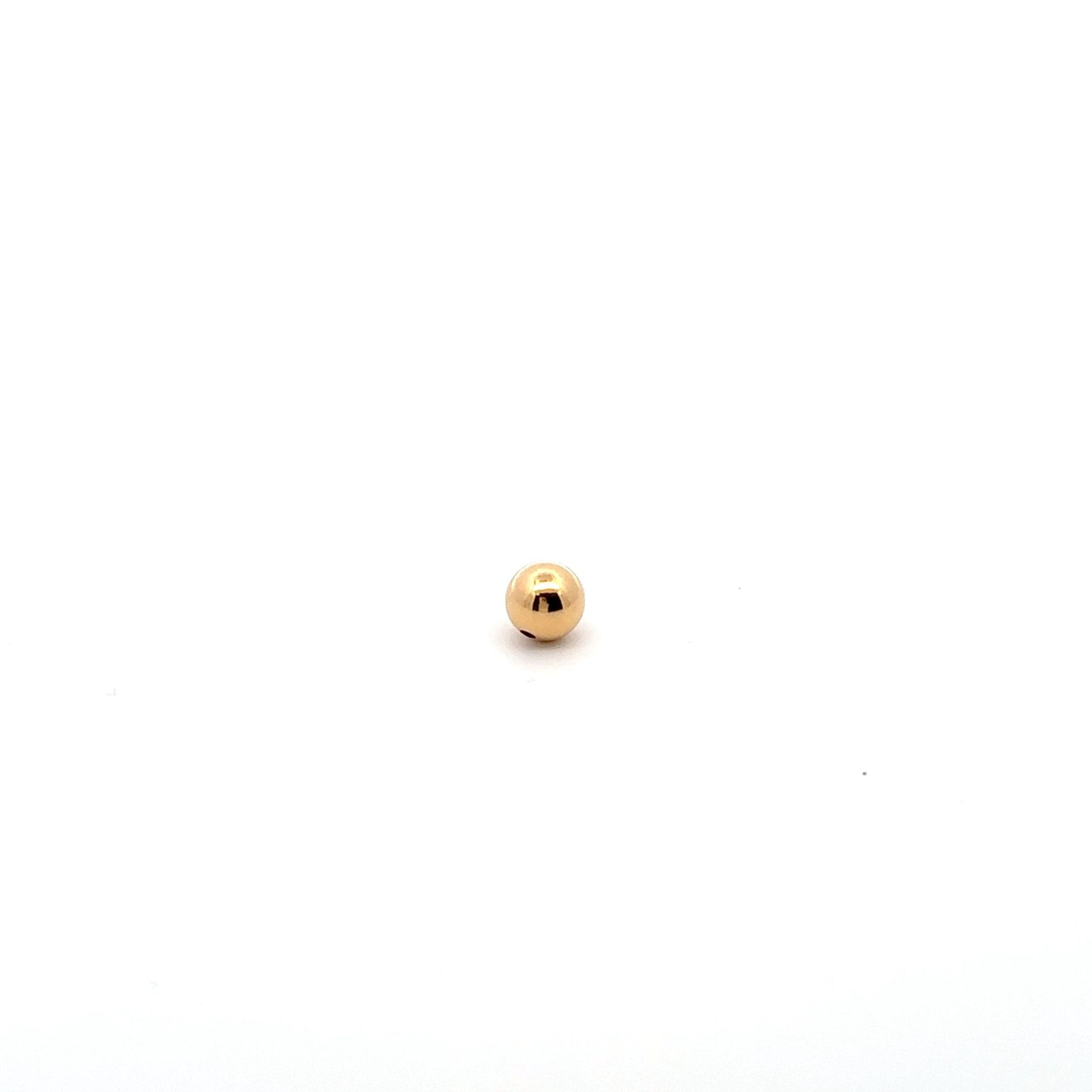 18K Gold Ball Polished Bead Spacer Small 7mm DIY Bracelet Necklace - Rafant