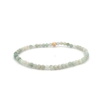Load image into Gallery viewer, Burmese Jade Mini Beaded Stretch Bracelet with 14K Gold Corrugated Accent Bead Handmade Natural Stone Jewelry
