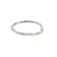 Load image into Gallery viewer, Burmese Jade Mini Beaded Stretch Bracelet with 14K Gold Corrugated Accent Bead Handmade Natural Stone Jewelry
