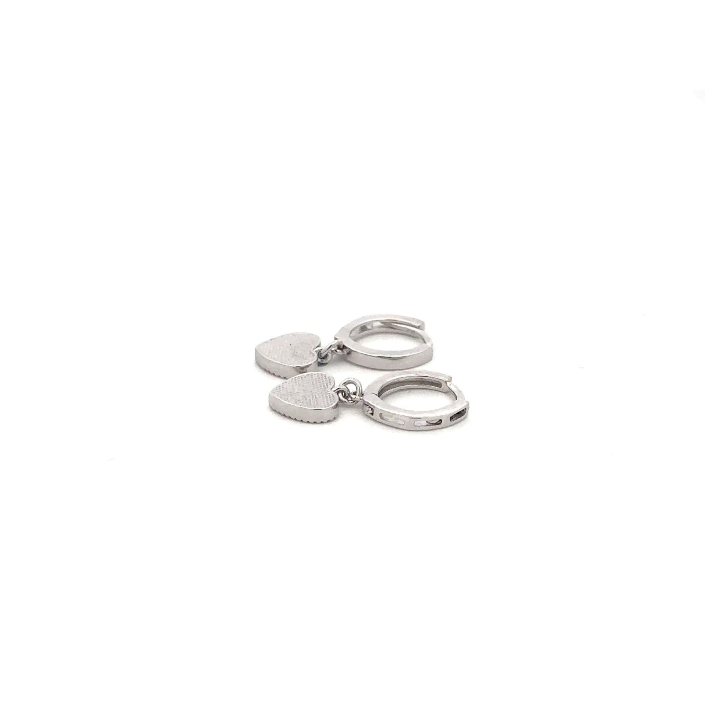 925 Sterling Silver Hoops Earrings Dangle Heart - Rafant