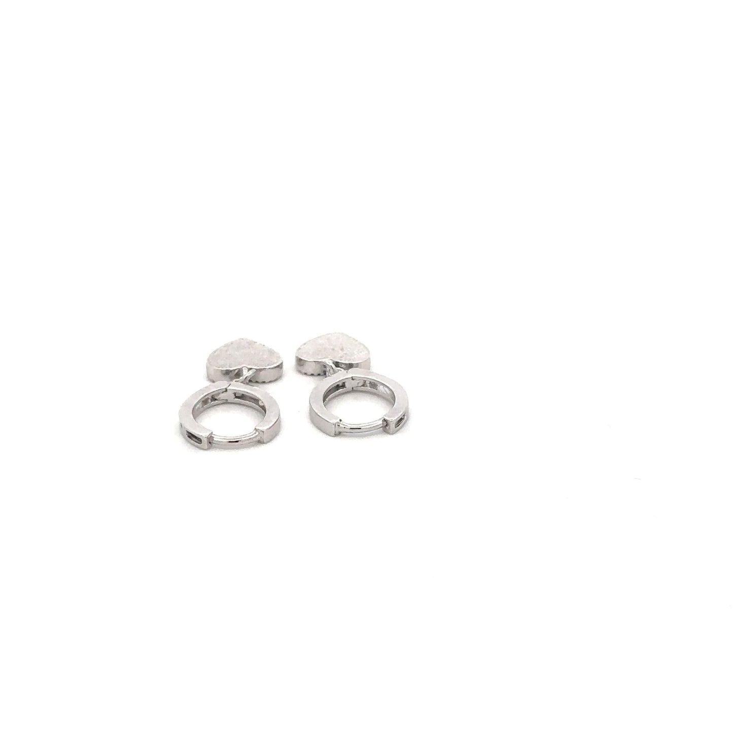 925 Sterling Silver Hoops Earrings Dangle Heart - Rafant