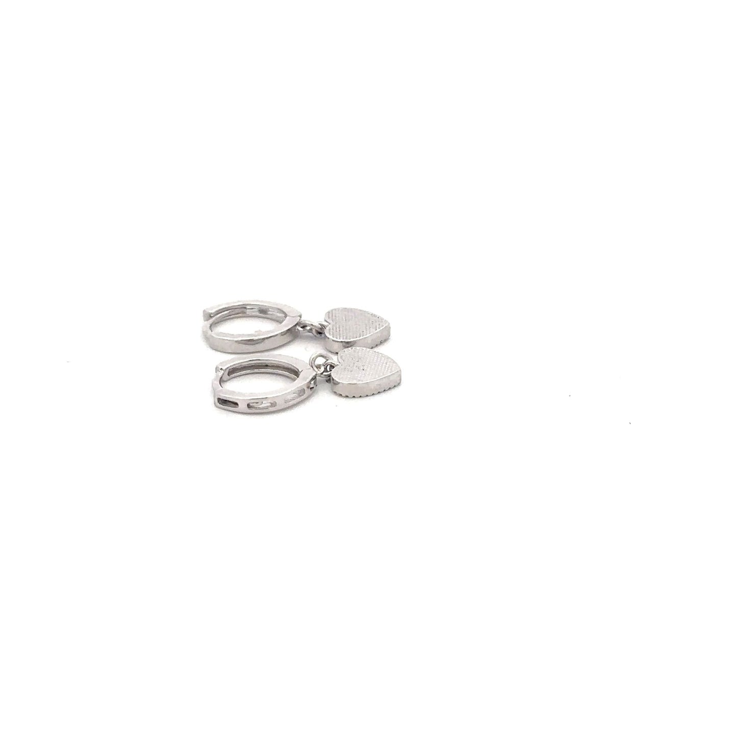 925 Sterling Silver Hoops Earrings Dangle Heart - Rafant