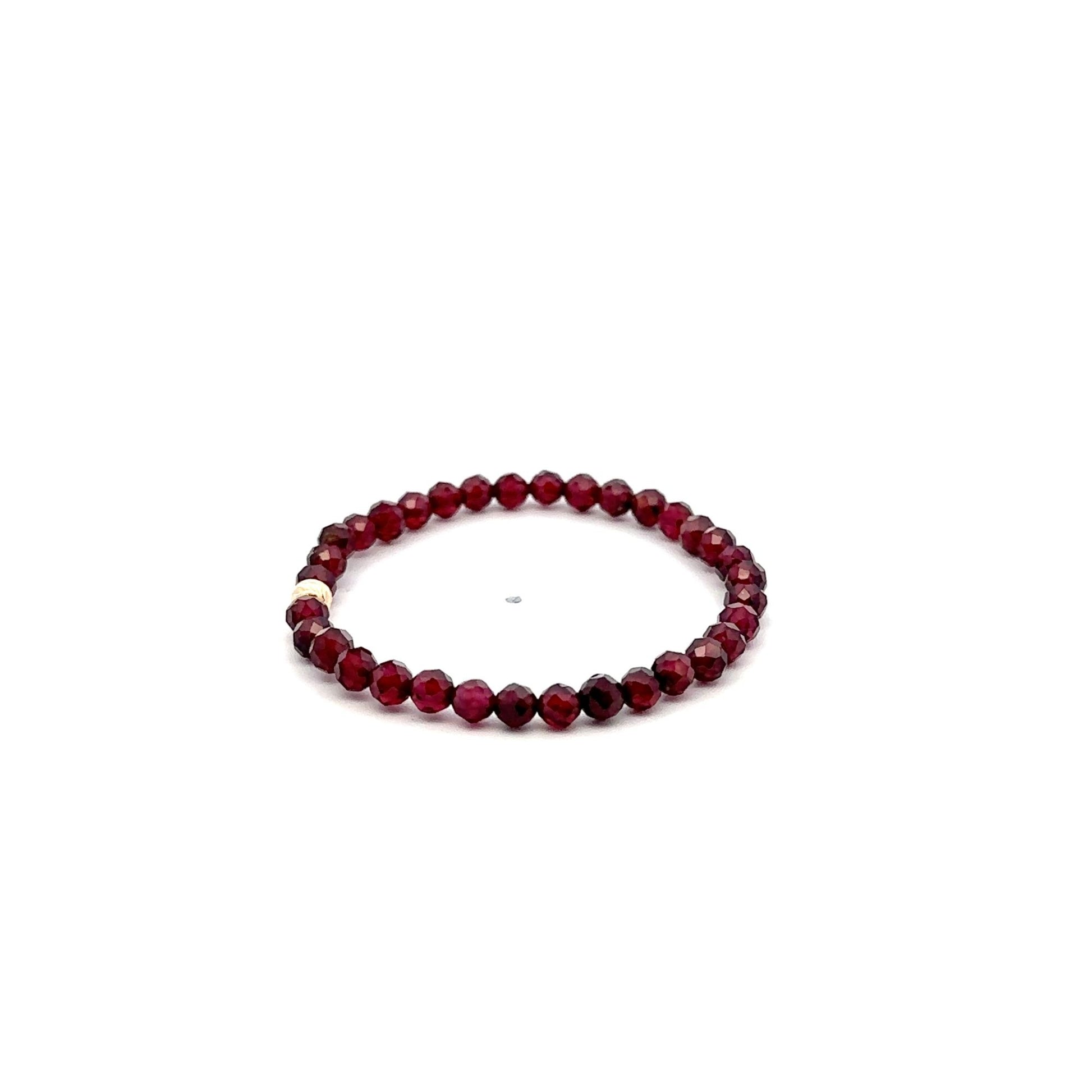 Natural Garnet Gemstone Mini 3mm 18K Charm Bead January Birthstone - Rafant