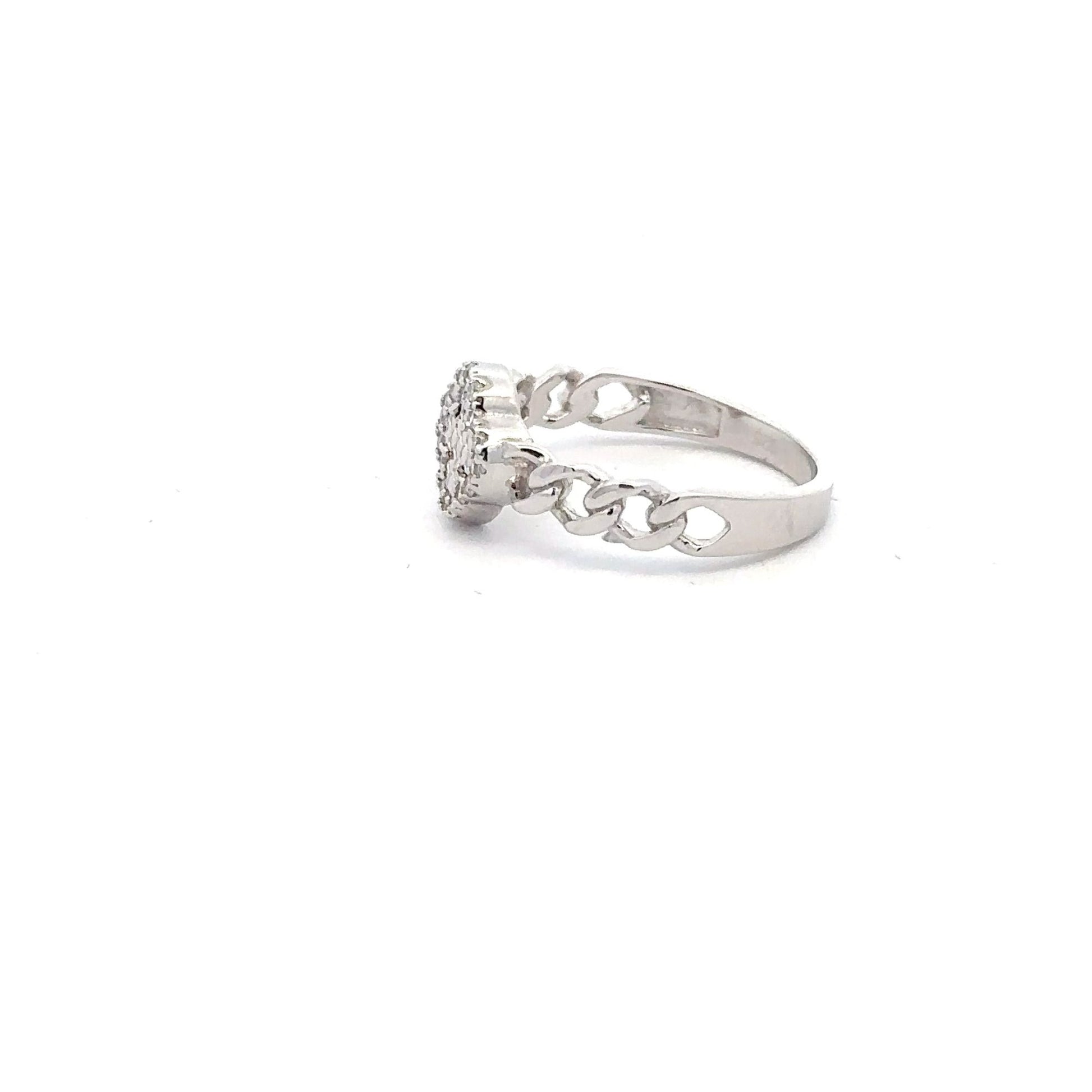 925 Sterling Silver Ring Flower Infinity Clear CZ Stones Size 5 - Rafant