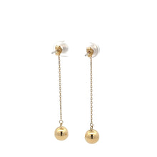 Load image into Gallery viewer, 18K Japan Gold Earrings Stud Drop Dangle Two Tone White Yellow Gold 2.02 grams
