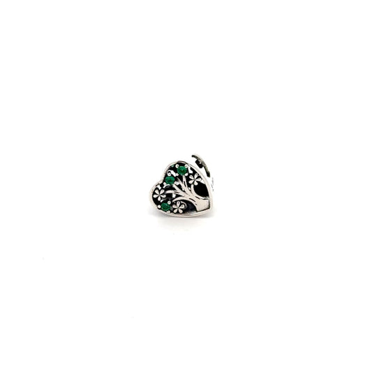 925 Sterling Silver Charm Bead Heart Tree Of Life For Charm Bracelet Necklace - Rafant