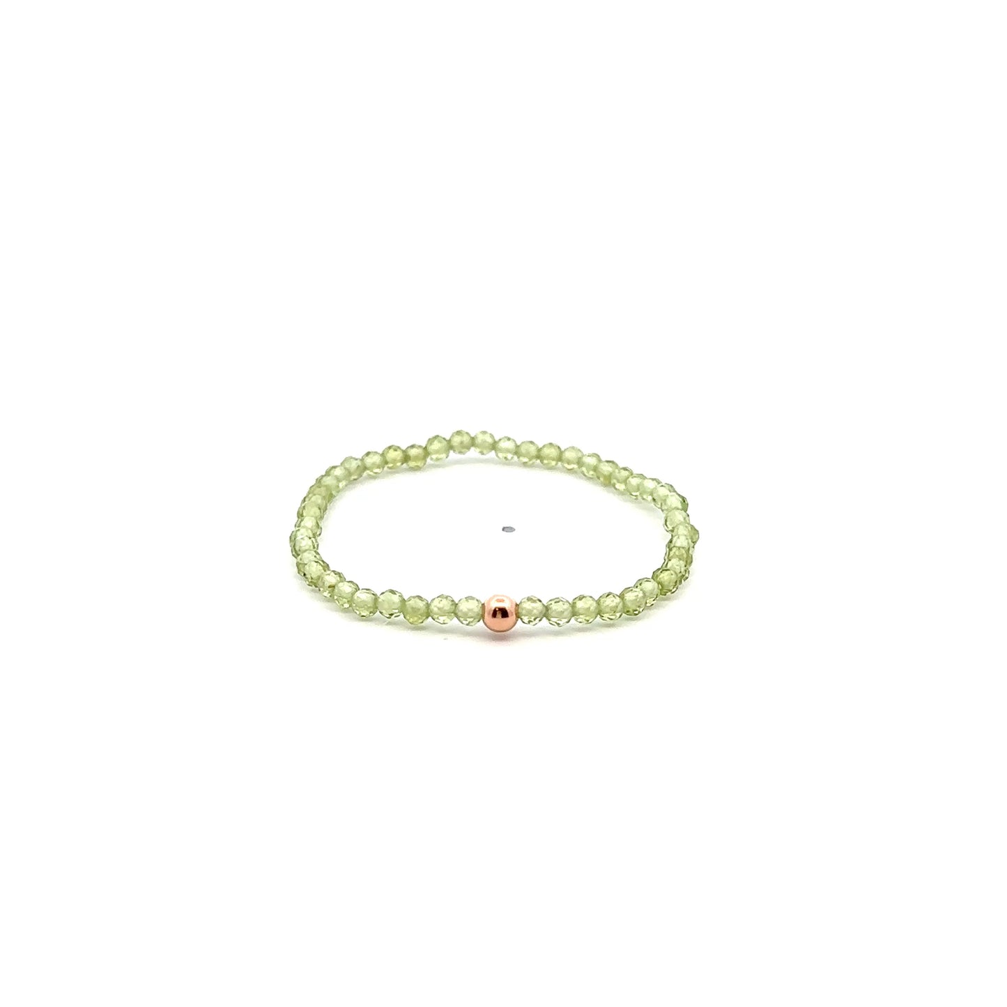 Natural Peridot Gemstone Mini 3mm 18K Gold Charm Bead August Birthstone - Rafant