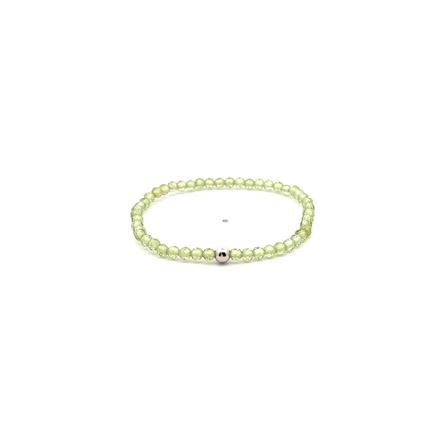 Natural Peridot Gemstone Mini 3mm 18K Gold Charm Bead August Birthstone - Rafant