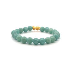 Load image into Gallery viewer, 24K Gold Piyao Pixiu Lucky Charm Bracelet  Aventurine Gemstones 8mm Size 6 inches
