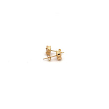 Load image into Gallery viewer, 18K Gold Earrings Flower Very Light Pink Rose Quartz - Rafant
