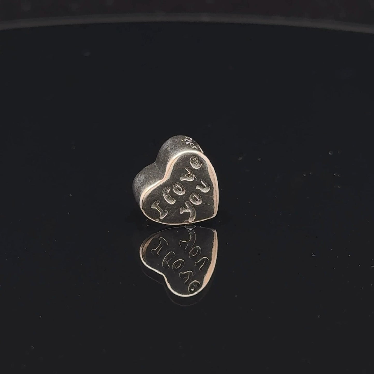 925 Sterling Silver Charm Bead Heart I Love You - Rafant