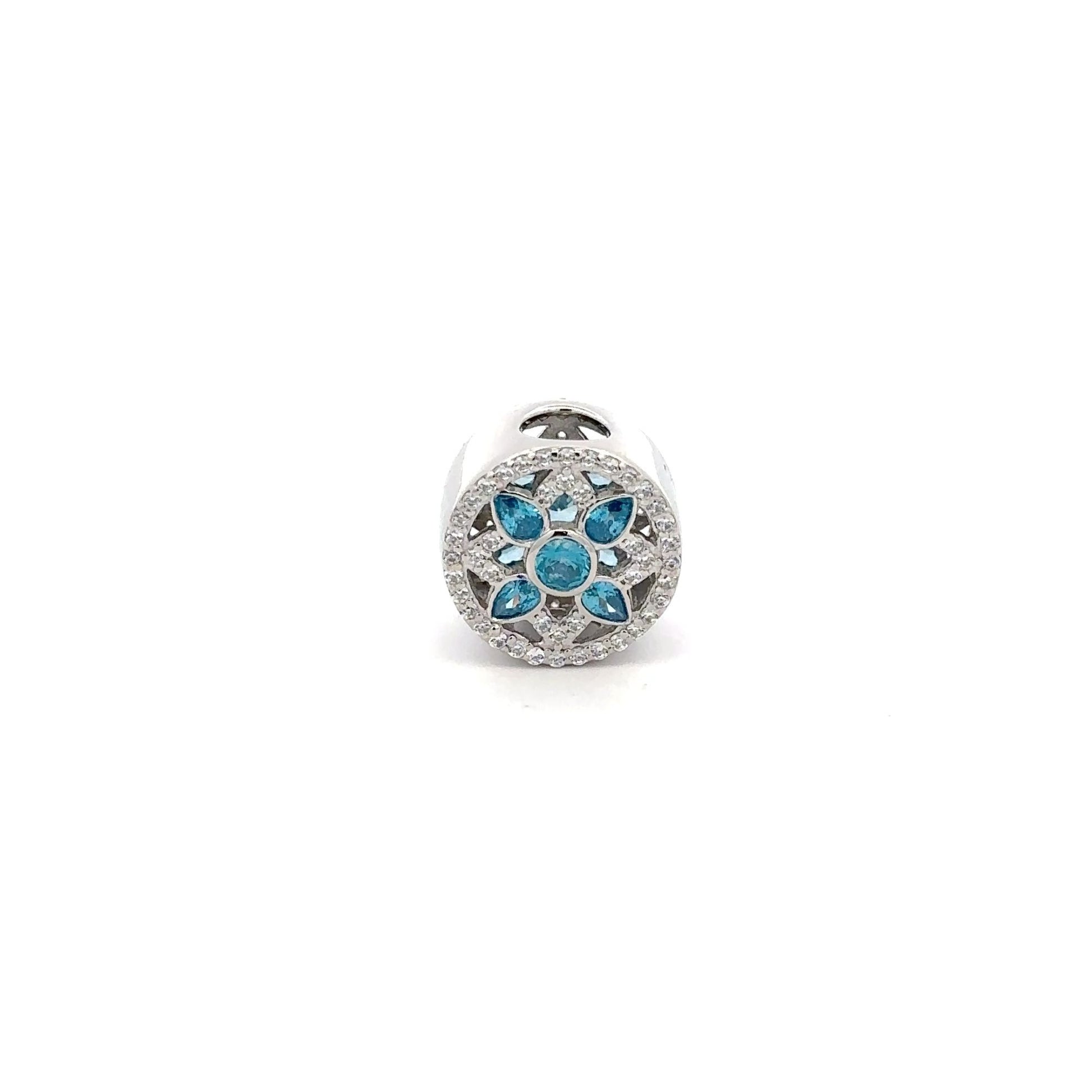 925 Sterling Silver Charm Bead Round Holiday Christmas For Charm Bracelet Necklace - Rafant