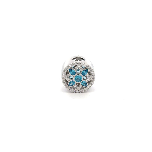 925 Sterling Silver Charm Bead Round Holiday Christmas For Charm Bracelet Necklace - Rafant