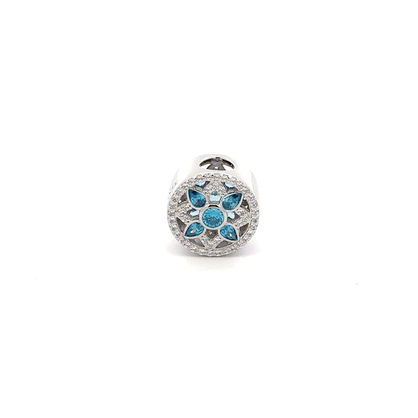 925 Sterling Silver Charm Bead Round Holiday Christmas For Charm Bracelet Necklace - Rafant