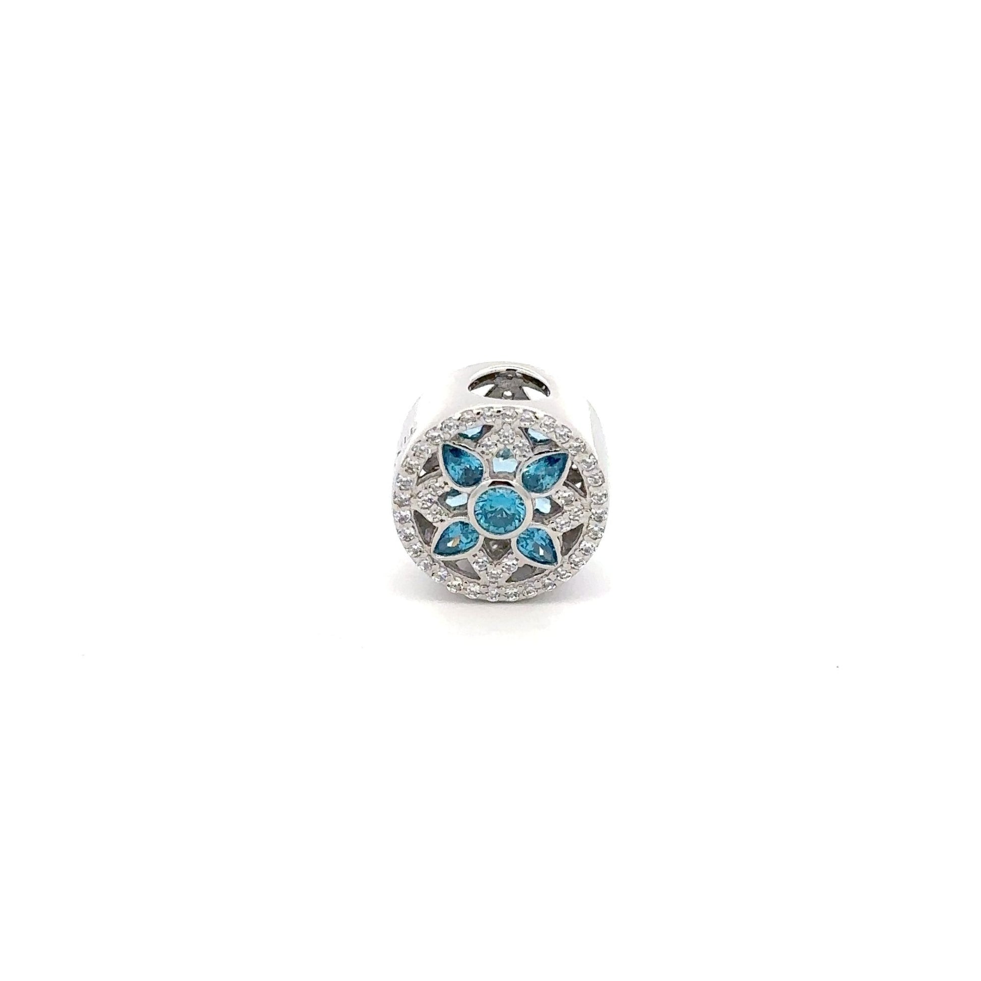 925 Sterling Silver Charm Bead Round Holiday Christmas For Charm Bracelet Necklace - Rafant