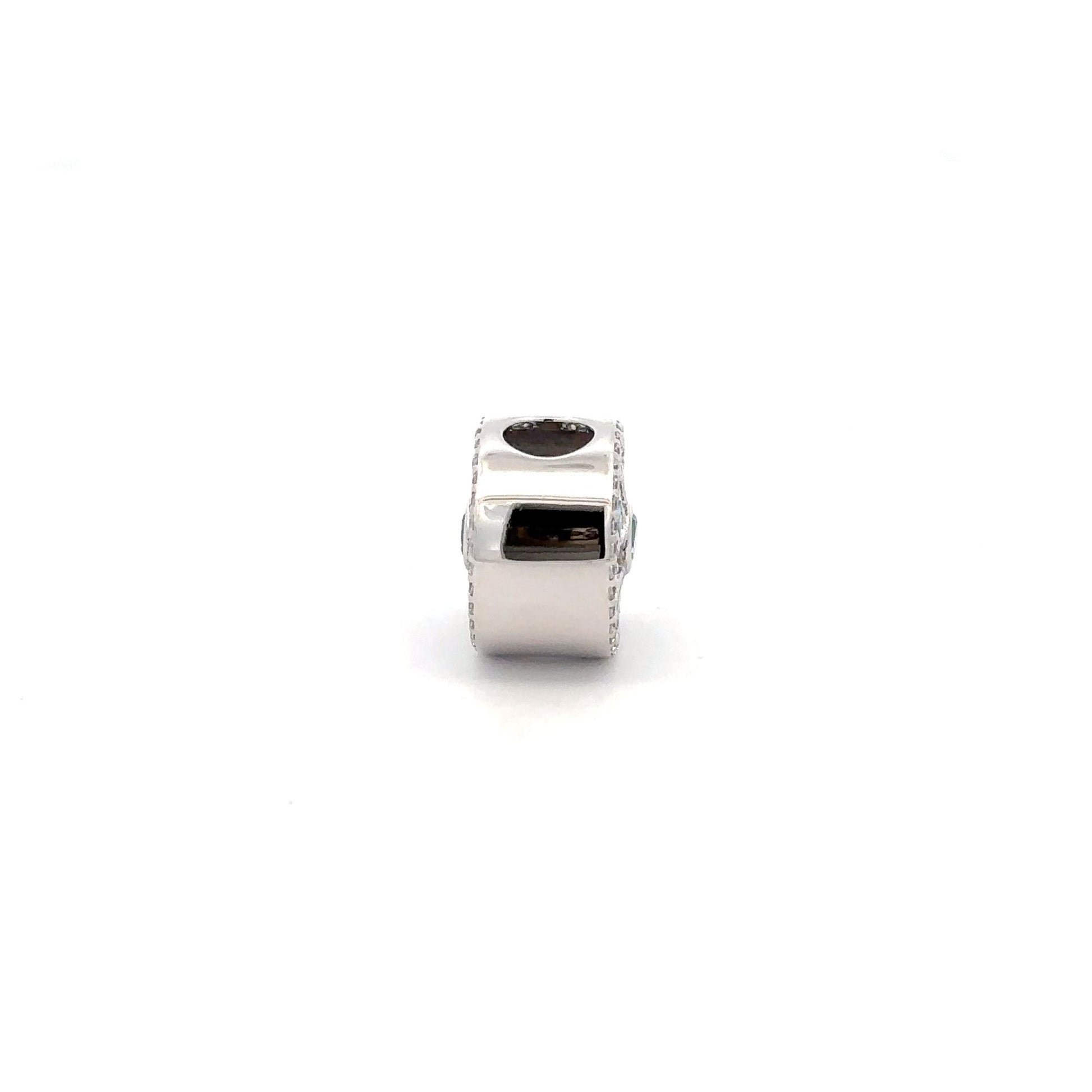 925 Sterling Silver Charm Bead Round Holiday Christmas For Charm Bracelet Necklace - Rafant