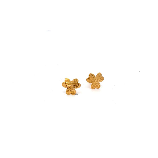 18K Gold Stud Earrings Screw Back - Rafant