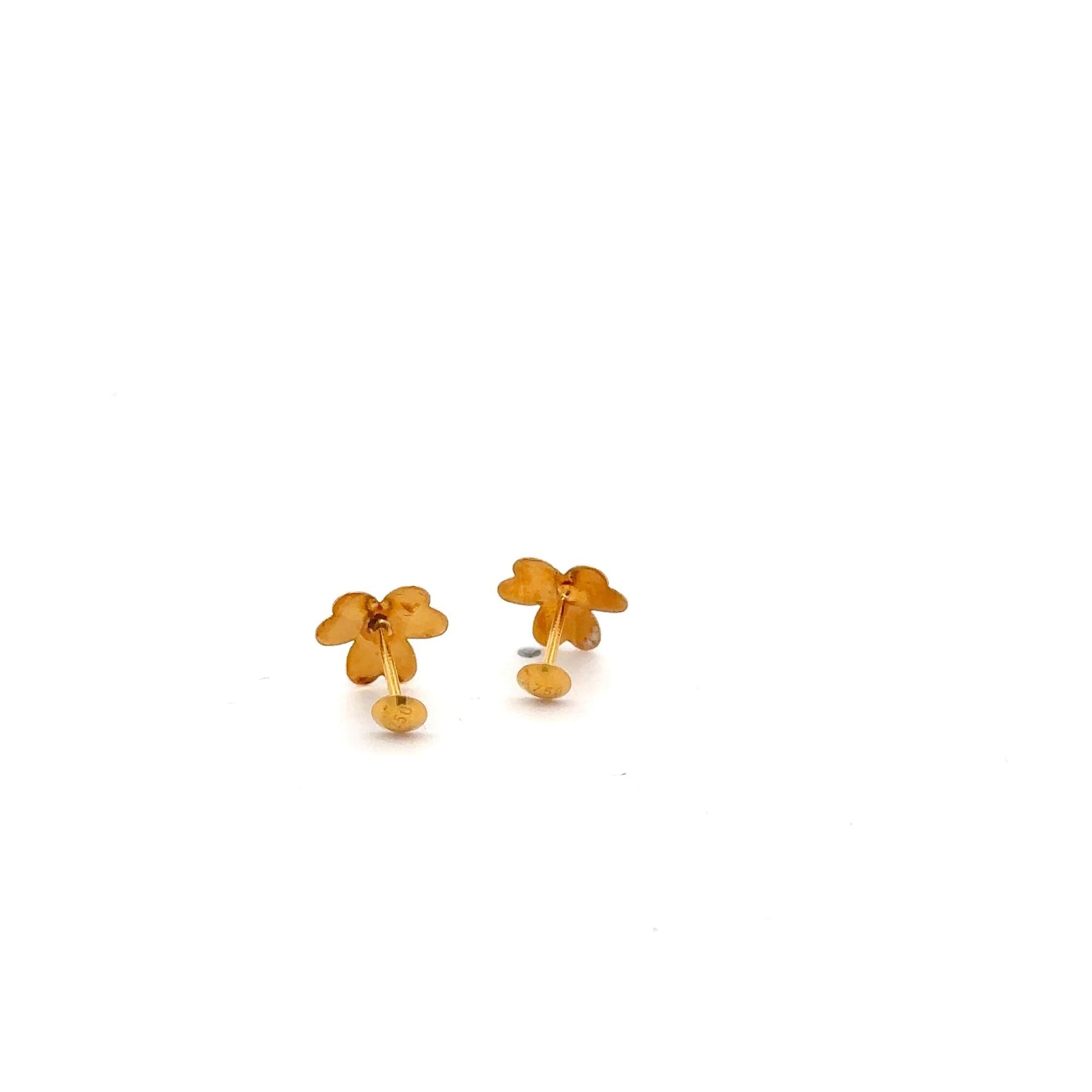 18K Gold Stud Earrings Screw Back - Rafant